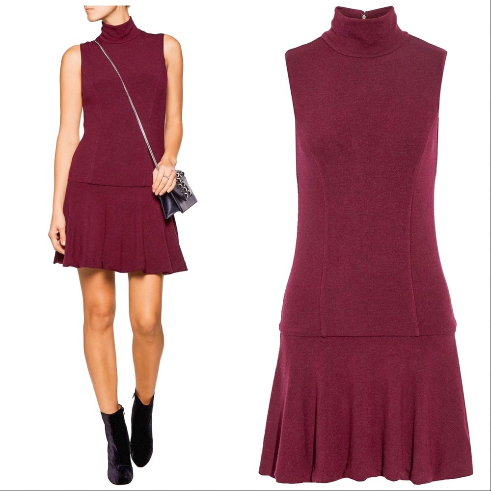 Alice + Olivia Red Knit Drop-Hem Sleeveless Dress